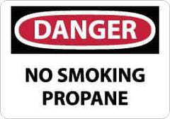 NMC - "Danger - No Smoking - Propane", 10" Long x 14" Wide, Rigid Plastic Safety Sign - Rectangle, 0.05" Thick, Use for Accident Prevention - Industrial Tool & Supply