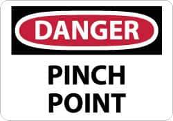 NMC - "Danger - Pinch Point", 10" Long x 14" Wide, Rigid Plastic Safety Sign - Rectangle, 0.05" Thick, Use for Accident Prevention - Industrial Tool & Supply