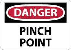 NMC - "Danger - Pinch Point", 10" Long x 14" Wide, Rigid Plastic Safety Sign - Rectangle, 0.05" Thick, Use for Accident Prevention - Industrial Tool & Supply