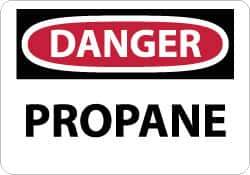 NMC - "Danger - Propane", 10" Long x 14" Wide, Rigid Plastic Safety Sign - Rectangle, 0.05" Thick, Use for Hazardous Materials - Industrial Tool & Supply