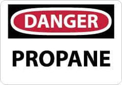 NMC - "Danger - Propane", 10" Long x 14" Wide, Rigid Plastic Safety Sign - Rectangle, 0.05" Thick, Use for Hazardous Materials - Industrial Tool & Supply