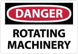 NMC - "Danger - Rotating Machinery", 10" Long x 14" Wide, Rigid Plastic Safety Sign - Rectangle, 0.05" Thick, Use for Accident Prevention - Industrial Tool & Supply