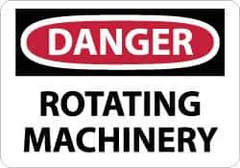NMC - "Danger - Rotating Machinery", 10" Long x 14" Wide, Rigid Plastic Safety Sign - Rectangle, 0.05" Thick, Use for Accident Prevention - Industrial Tool & Supply