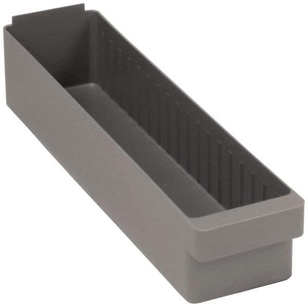 Quantum Storage - 23-7/8" Deep, Red High-Impact Polystyrene Drawer Bin - 4-5/8" High x 5-9/16" Wide x 23-7/8" Long - Industrial Tool & Supply