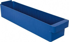 Quantum Storage - 23-7/8" Deep, Blue High-Impact Polystyrene Drawer Bin - 4-5/8" High x 5-9/16" Wide x 23-7/8" Long - Industrial Tool & Supply