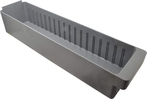 Quantum Storage - 23-7/8" Deep, Gray High-Impact Polystyrene Drawer Bin - 4-5/8" High x 5-9/16" Wide x 23-7/8" Long - Industrial Tool & Supply