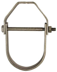 Empire - 4" Pipe, 5/8" Rod, Carbon Steel Adjustable Clevis Hanger - Black - Industrial Tool & Supply