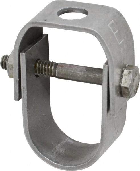 Empire - 3/4" Pipe, 3/8" Rod, Carbon Steel Adjustable Clevis Hanger - Black - Industrial Tool & Supply