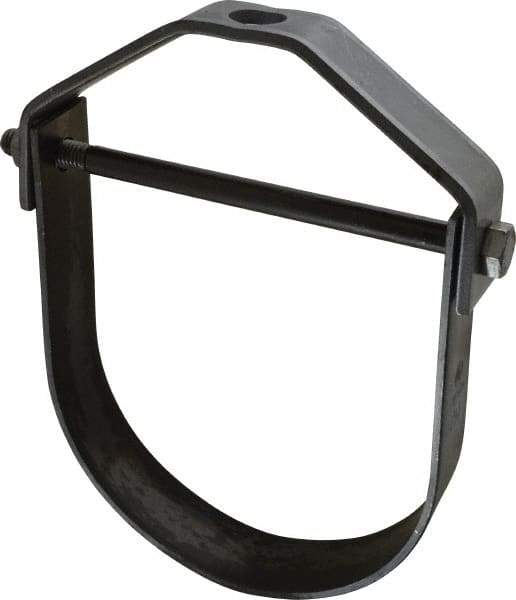Empire - 6" Pipe, 3/4" Rod, Carbon Steel Adjustable Clevis Hanger - Black - Industrial Tool & Supply