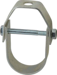 Empire - 1-1/4" Pipe, 3/8" Rod, Carbon Steel Adjustable Clevis Hanger - Electro Galvanized - Industrial Tool & Supply