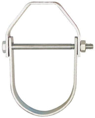 Empire - 8" Pipe, 7/8" Rod, Carbon Steel Adjustable Clevis Hanger - Electro Galvanized - Industrial Tool & Supply