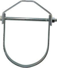 Empire - 6" Pipe, 3/4" Rod, Carbon Steel Adjustable Clevis Hanger - Electro Galvanized - Industrial Tool & Supply