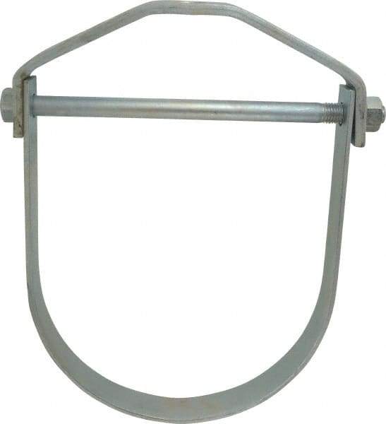 Empire - 10" Pipe, 7/8" Rod, Carbon Steel Adjustable Clevis Hanger - Electro Galvanized - Industrial Tool & Supply