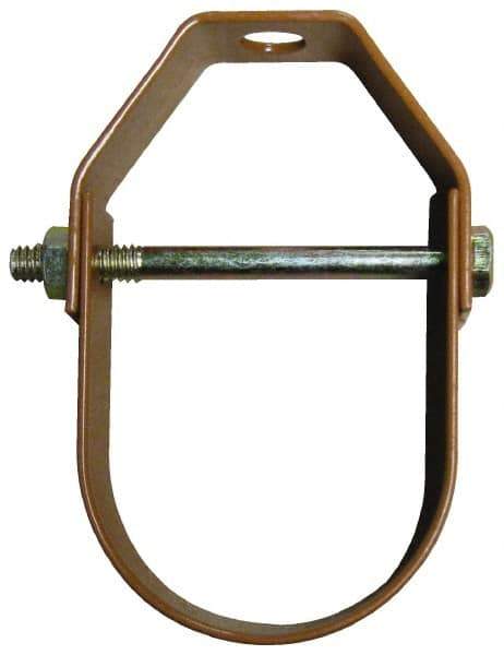 Empire - 5" Pipe, 5/8" Rod, Carbon Steel Adjustable Clevis Hanger - Copper Plated - Industrial Tool & Supply