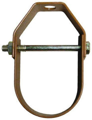 Empire - 1-1/4" Pipe, 3/8" Rod, Carbon Steel Adjustable Clevis Hanger - Copper Plated - Industrial Tool & Supply