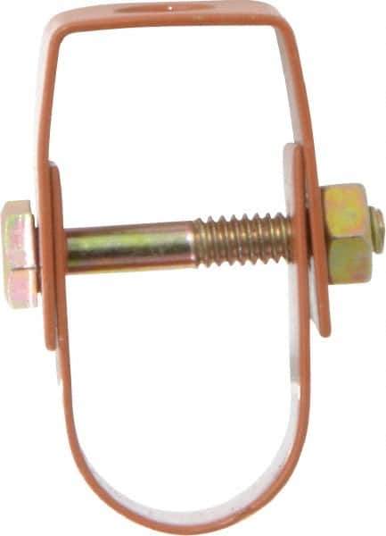 Empire - 3/4" Pipe, 3/8" Rod, Carbon Steel Adjustable Clevis Hanger - Copper Plated - Industrial Tool & Supply