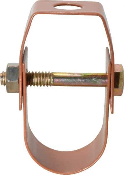 Empire - 1" Pipe, 3/8" Rod, Carbon Steel Adjustable Clevis Hanger - Copper Plated - Industrial Tool & Supply