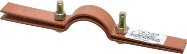 Empire - 2" Pipe, 3/8" Rod, Carbon Steel Adjustable Clevis Hanger - Copper Plated - Industrial Tool & Supply