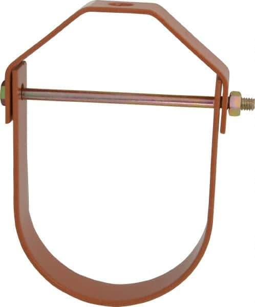 Empire - 4" Pipe, 5/8" Rod, Carbon Steel Adjustable Clevis Hanger - Copper Plated - Industrial Tool & Supply