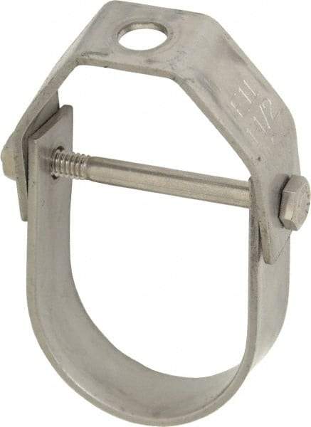 Empire - 1-1/2" Pipe, 3/8" Rod, Grade 304 Stainless Steel Adjustable Clevis Hanger - Industrial Tool & Supply