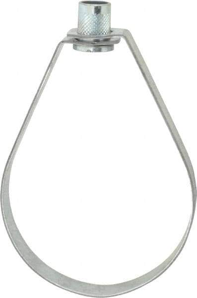 Empire - 4" Pipe, 5/8" Rod, Carbon Steel Emlok Swivel Ring Hanger - Pre-Galvanized, 1,250 Lb Capacity - Industrial Tool & Supply