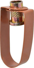 Empire - 3/4" Pipe, 3/8" Rod, Carbon Steel Emlok Swivel Ring Hanger - Copper Plated, 400 Lb Capacity - Industrial Tool & Supply
