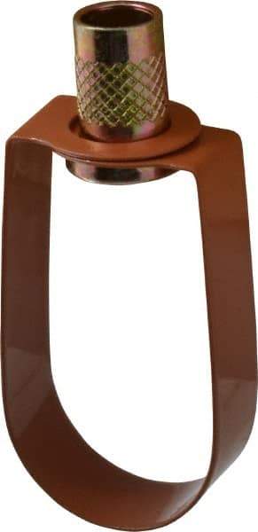 Empire - 1" Pipe, 3/8" Rod, Carbon Steel Emlok Swivel Ring Hanger - Copper Plated, 600 Lb Capacity - Industrial Tool & Supply