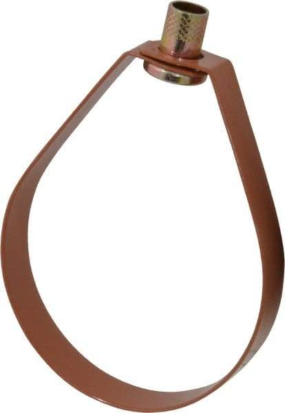 Empire - 4" Pipe, 5/8" Rod, Carbon Steel Emlok Swivel Ring Hanger - Copper Plated, 1,250 Lb Capacity - Industrial Tool & Supply