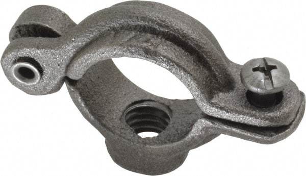 Empire - 1/2" Pipe, 3/8" Rod, Malleable Iron Split Ring Hanger - Black, 180 Lb Capacity - Industrial Tool & Supply