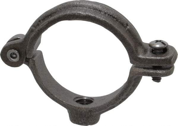 Empire - 1-1/4" Pipe, 3/8" Rod, Malleable Iron Split Ring Hanger - Black, 180 Lb Capacity - Industrial Tool & Supply
