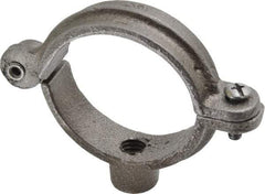 Empire - 1-1/2" Pipe, 3/8" Rod, Malleable Iron Split Ring Hanger - Black, 180 Lb Capacity - Industrial Tool & Supply