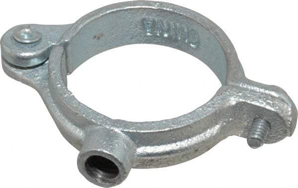 Empire - 1-1/4" Pipe, 3/8" Rod, Malleable Iron Split Ring Hanger - Electro Galvanized, 180 Lb Capacity - Industrial Tool & Supply