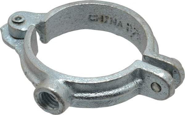 Empire - 1-1/2" Pipe, 3/8" Rod, Malleable Iron Split Ring Hanger - Electro Galvanized, 180 Lb Capacity - Industrial Tool & Supply