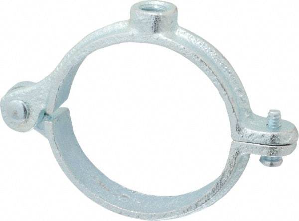 Empire - 2" Pipe, 3/8" Rod, Malleable Iron Split Ring Hanger - Electro Galvanized, 180 Lb Capacity - Industrial Tool & Supply