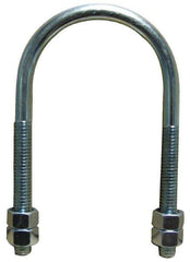 Empire - 7/8-9 UNC, 13-3/4" Long, Round U Bolt Clamp with No Mount Plate for 12" Pipe - 4-1/4" Thread Length, 9-5/8" Wide, Steel - Industrial Tool & Supply