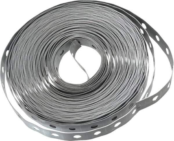 Empire - 50' x 3/4" Pre-Galvanized Carbon Steel Hanger Strapping - 22 Gauge - Industrial Tool & Supply