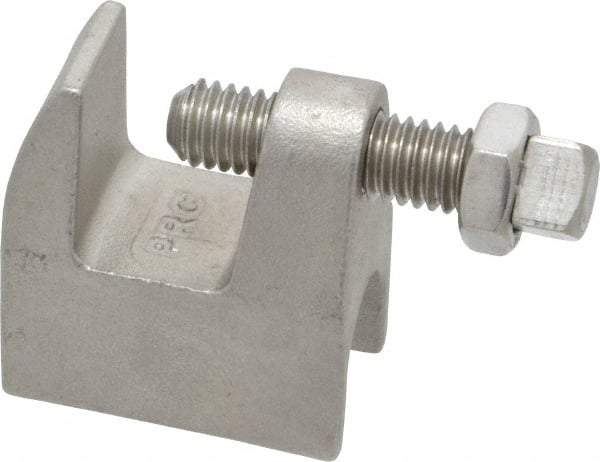 Empire - 3/4" Max Flange Thickness, 3/8" Rod Top Beam Clamp - 350 Lb Capacity, 304 Stainless Steel - Industrial Tool & Supply