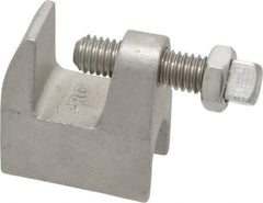 Empire - 3/4" Max Flange Thickness, 3/8" Rod Top Beam Clamp - 350 Lb Capacity, 304 Stainless Steel - Industrial Tool & Supply