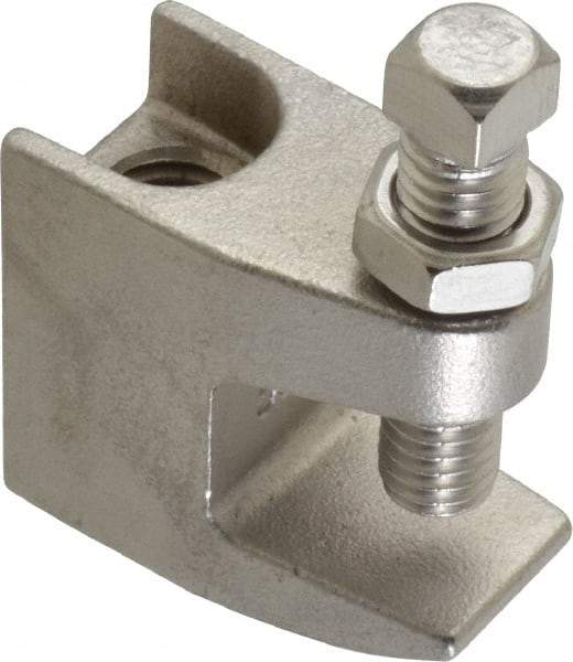 Empire - 3/4" Max Flange Thickness, 1/2" Rod Top Beam Clamp - 470 Lb Capacity, 304 Stainless Steel - Industrial Tool & Supply
