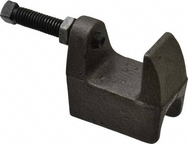 Empire - 1-1/4" Max Flange Thickness, 5/8" Rod Wide Jaw Top Beam Clamp - 800 Lb Capacity, Ductile Iron - Industrial Tool & Supply