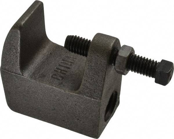 Empire - 1-1/4" Max Flange Thickness, 3/4" Rod Wide Jaw Top Beam Clamp - 900 Lb Capacity, Ductile Iron - Industrial Tool & Supply
