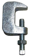 Empire - 1-1/4" Max Flange Thickness, 3/4" Rod Wide Jaw Top Beam Clamp - 900 Lb Capacity, Ductile Iron - Industrial Tool & Supply