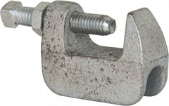 Empire - 1-1/4" Max Flange Thickness, 3/8" Rod Wide Jaw Top Beam Clamp - 400 Lb Capacity, Ductile Iron - Industrial Tool & Supply