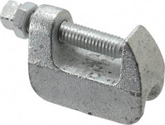 Empire - 1-1/4" Max Flange Thickness, 1/2" Rod Wide Jaw Top Beam Clamp - 500 Lb Capacity, Ductile Iron - Industrial Tool & Supply