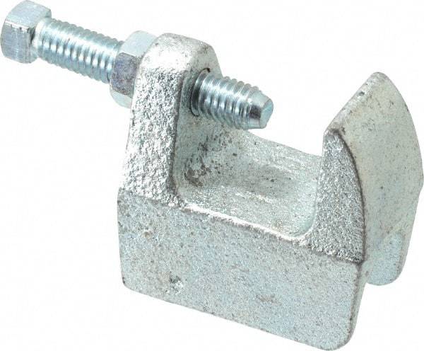 Empire - 1-1/4" Max Flange Thickness, 5/8" Rod Wide Jaw Top Beam Clamp - 800 Lb Capacity, Ductile Iron - Industrial Tool & Supply