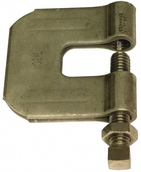 Empire - 3/4" Max Flange Thickness, 3/4" Rod C-Clamp with Locknut - 630 Lb Capacity, 304 Stainless Steel - Industrial Tool & Supply