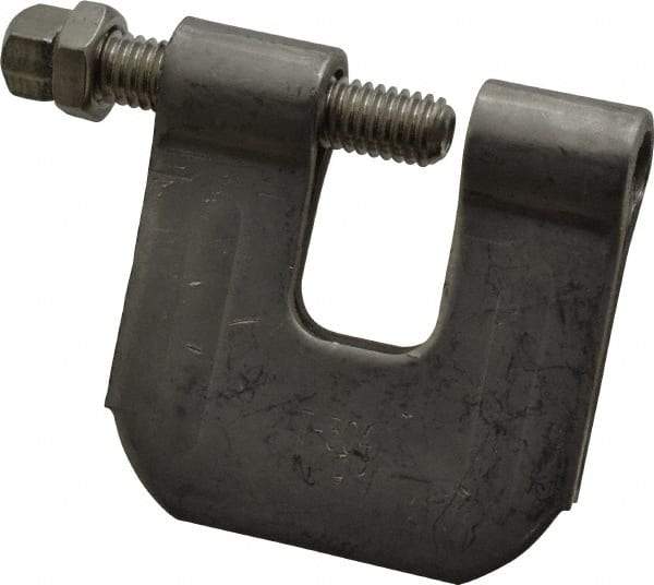Empire - 3/4" Max Flange Thickness, 3/8" Rod C-Clamp with Locknut - 400 Lb Capacity, 304 Stainless Steel - Industrial Tool & Supply