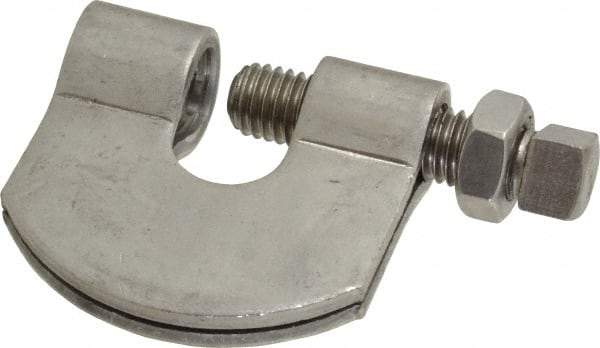 Empire - 3/4" Max Flange Thickness, 5/8" Rod C-Clamp with Locknut - 550 Lb Capacity, 304 Stainless Steel - Industrial Tool & Supply