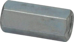 Empire - 1/4-20 Thread, 7/8" OAL Steel Standard Coupling Nut - Zinc-Plated Finish - Industrial Tool & Supply