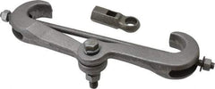 Empire - 0.6" Max Flange Thickness, 3/8" Rod Bottom Flange Mount Beam Clamp with Extension Piece - 610 Lb Capacity, Malleable Iron - Industrial Tool & Supply